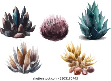 Vector de gemas de color, impresión, ilustración