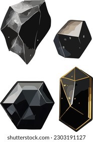 Colored Gems Vector, Print, Illustration