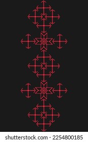 Colored geometric figures of ethnic embroidery. Ukrainian pattern. Ethnic ornament. Cross-stitch. Vector illustration.