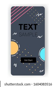 colored geometric forms abstract background banner minimal design cover template for decoration presentation poster memphis style smartphone screen online mobile app copy space vertical vector