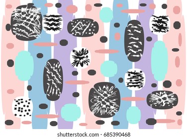 Colored geometric pattern of the eighties: pink, mint, black, blue, purple