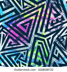 Colored geometric seamless pattern
