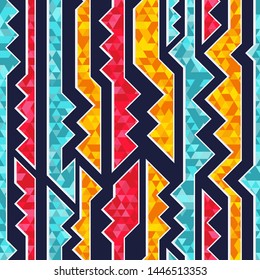 Colored geometric seamless vector pattern.