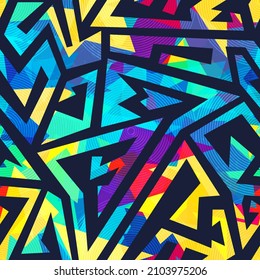 Colored geometric seamless vector texture.
