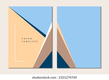 Colored geometric shapes. place for text. Business brochure, flyer, postcard, poster design. Template for your design. Vector illustration