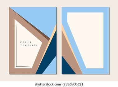 Colored geometric shapes. place for text. Business brochure, flyer, postcard, poster design. Template for your design. Vector illustration