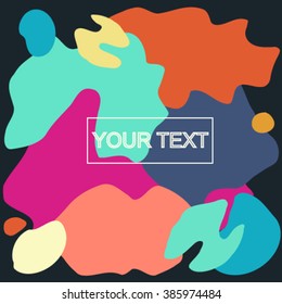 colored geometric shapes are round background for your text.  modern geometric abstract background template with designed ornament shapes.  place for your text. Poster, business card, book, banner.