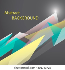 Colored geometrical figures on a dark background