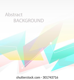 Colored geometrical figures on a white background