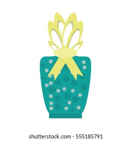 colored gift box green dotted yellow bow decorated party vector illustration eps 10
