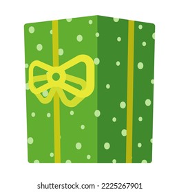 Colored Gift Box with Ribbon. Holiday gift box. Christmas or new year Vector illustration. Decoration flat 