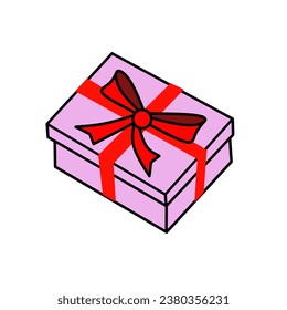 caja de regalo de color. con nudo de cinta