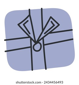 Colored gift box sketch icon Hand Draw Vector illustration