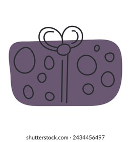 Colored gift box sketch icon Hand Draw Vector illustration