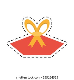 colored gift box wrap yellow ribbon line dotted vector illustration eps 10