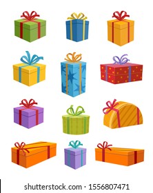 Colored Gift Boxes with Ribbon 