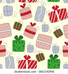 Colored gift isolated on white background. Gift box. Vector illustration