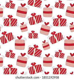 Regalo de color aislado en un fondo blanco. Caja de regalo. Ilustración del vector