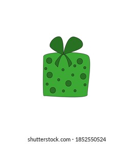 Colored gift isolated on white background. Gift box. Vector illustration