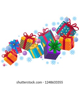 colored gifts isolated on white background vector, 3D