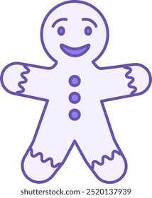 Colored Gingerbread Man Icon. Vector Icon. Christmas and Holiday Concept