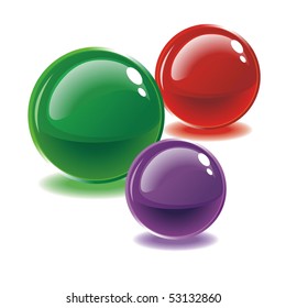 Colored glass beads. Vector