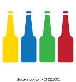 colored glass bottle  set vector