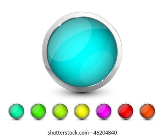 Colored glass buttons