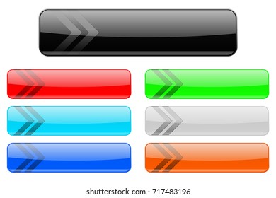 Colored glass buttons. Vector illustration isolated on white background