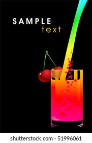 colored glass with a cherry