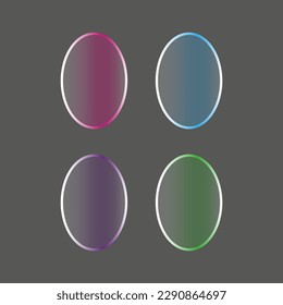 colored glass plates. Light effect set. Transparent glass plate. Vector illustration.