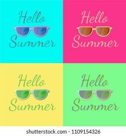 colored glasses Hello summer