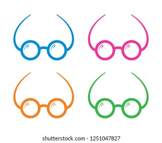 colored glasses vector