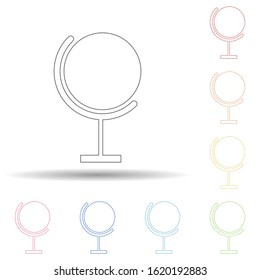 Colored globe in multi color style icon. Simple thin line, outline vector of web icons for ui and ux, website or mobile application