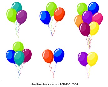 Colored glossy balls set. Vector illustration
