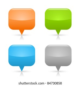 Colored glossy blank map pin icon web 2.0 button with gray shadow and reflection on white background