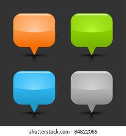 Colored glossy blank map pin icon web 2.0 button with black shadow and reflection on gray background