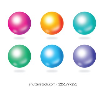 colored glossy spheres vector