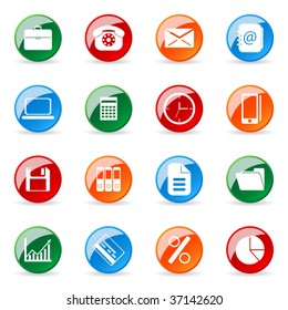 Farbiges und glänzendes Vektorsymbol (Set 5)