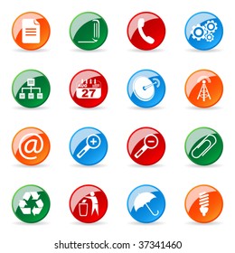 Colored and glossy vector icon (Set 8)