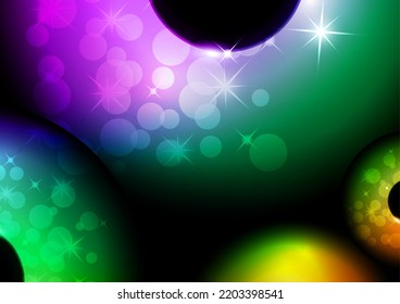 Anillos de magia brillantes, resplandor, chispas. Antecedentes abstractos de una invitación. Ilustración del vector