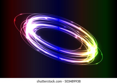 colored glowing rings, Abstract background  bright glowing rings,