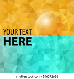 Colored golden glitter abstract vector geometric triangle texture background for business card and web backdrop. Colorful magic pattern. Mosaic design templates.