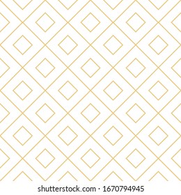 Colored golden or yellow seamless geometric background, squares, diagonals, rhombuses.