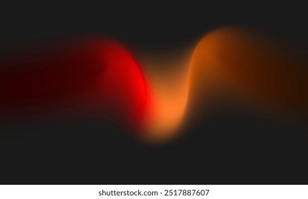 Colored gradient abstract background. Soft motion red and orange on black backdrop. Blurred fluid texture ambient