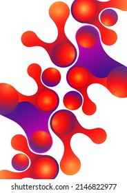 Colored gradient bubbles and rounded geometric shapes, fluid on white. Geometric minimal abstract background for wallpaper, banner, background, landing page. Vector illustration