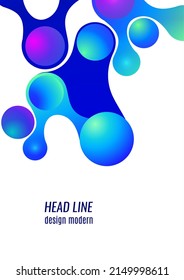 Colored gradient bubbles and rounded geometric shapes, fluid on white. Geometric minimal abstract background for wallpaper, banner, background, landing page. Vector illustration