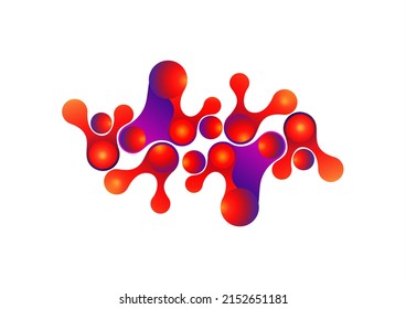 Colored gradient bubbles and rounded geometric shapes, fluid on white. Geometric minimal abstract background for wallpaper, banner, background, landing page. Vector illustration