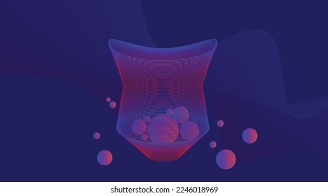 Colored gradient curve background illustration