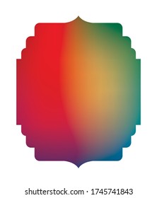 Colored gradient frame banner design, Label tag product decoration sale card emblem invitation and premium theme Vector illustration